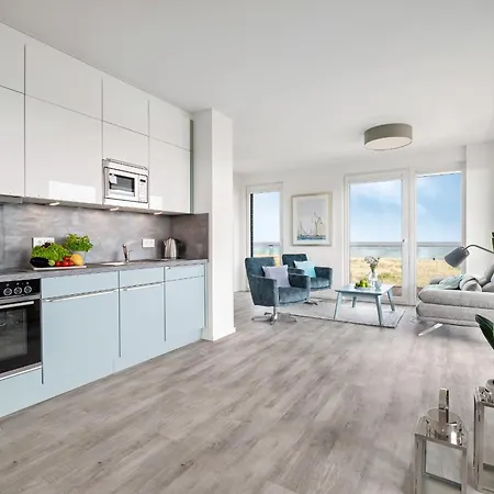 Апартаменты Beachloungefour- 1 Og, Meerblick, Balkon, Kamin, Sauna *