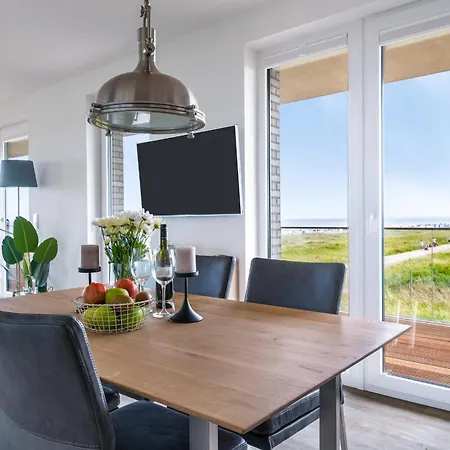 Апартаменты Beachloungefour- 1 Og, Meerblick, Balkon, Kamin, Sauna Ольпениц